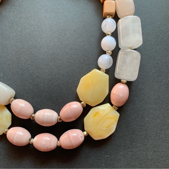 Ann Taylor LOFT Chunky Double Strand Beaded Quartz Necklace - Picture 4 of 7